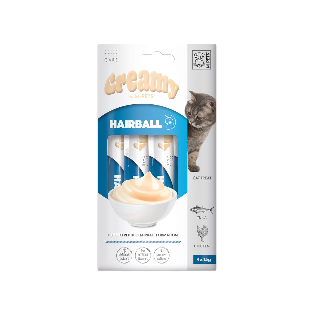 CREMOSO con FUNZIONI - Snack per gatti Anti-bolle di pelo - Tonno e Pollo