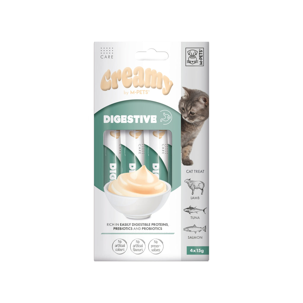 CREMOSO con FUNZIONI - Snack per gatti Digestivo - Agnello & Tonno & Salmone