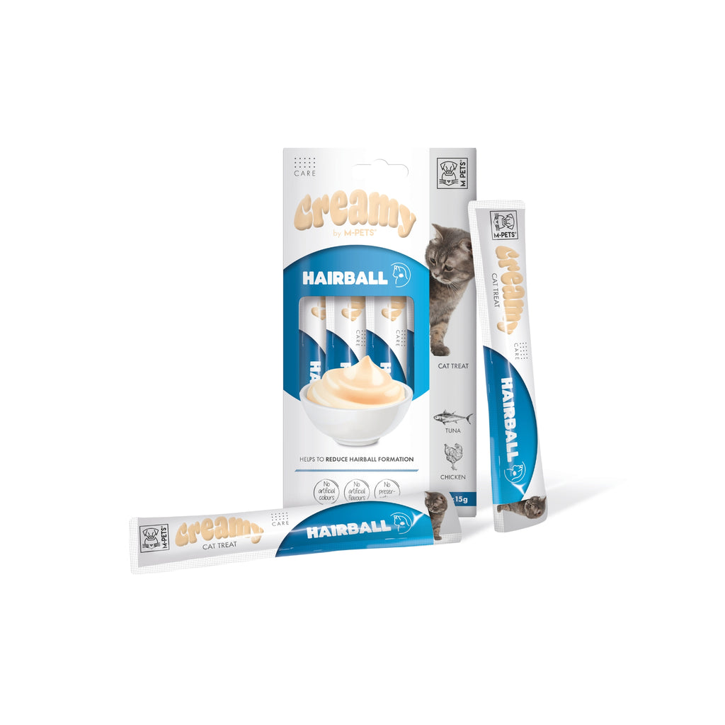 CREMOSO con FUNZIONI - Snack per gatti Anti-bolle di pelo - Tonno e Pollo