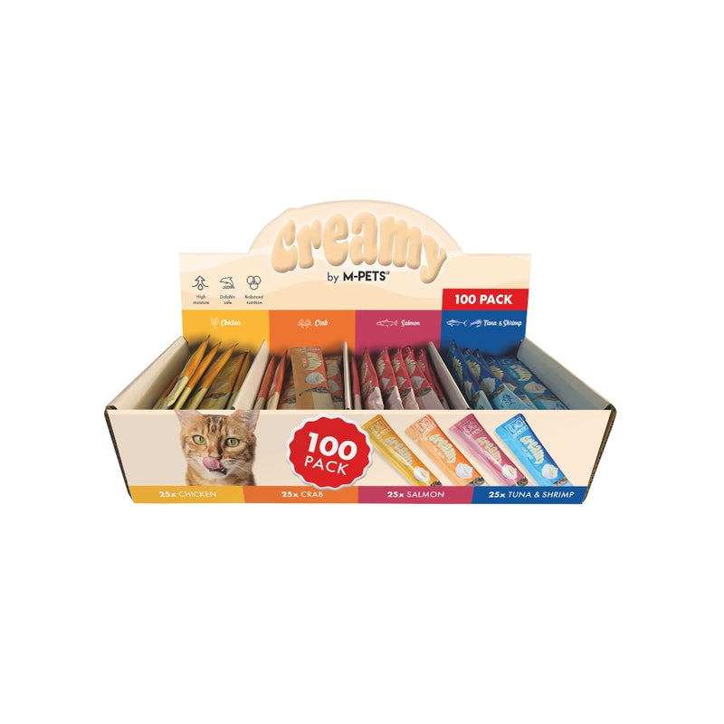 CREAMY Cat Treat DISPLAY 100 pcs - Mixed four flavours
