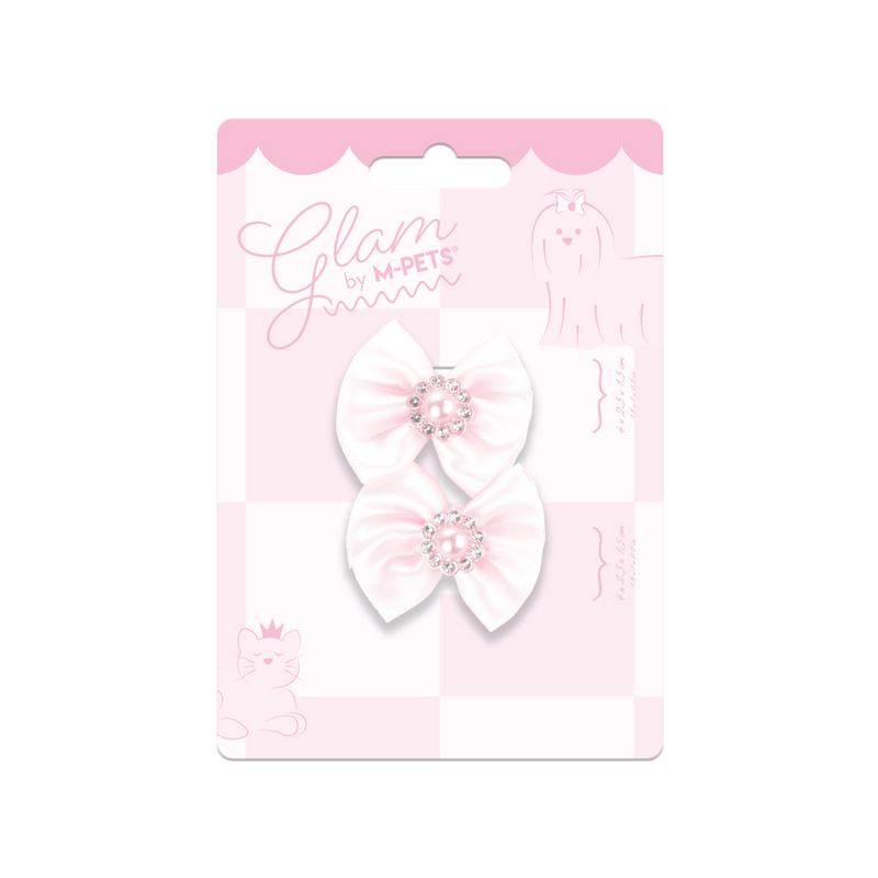 GLAM Accessori per capelli per animali elastico con perla - Rosa