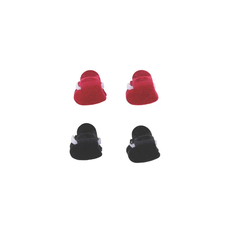 GLAM Accessori per capelli per animali clip a forma di cuore - Nero e Rosso