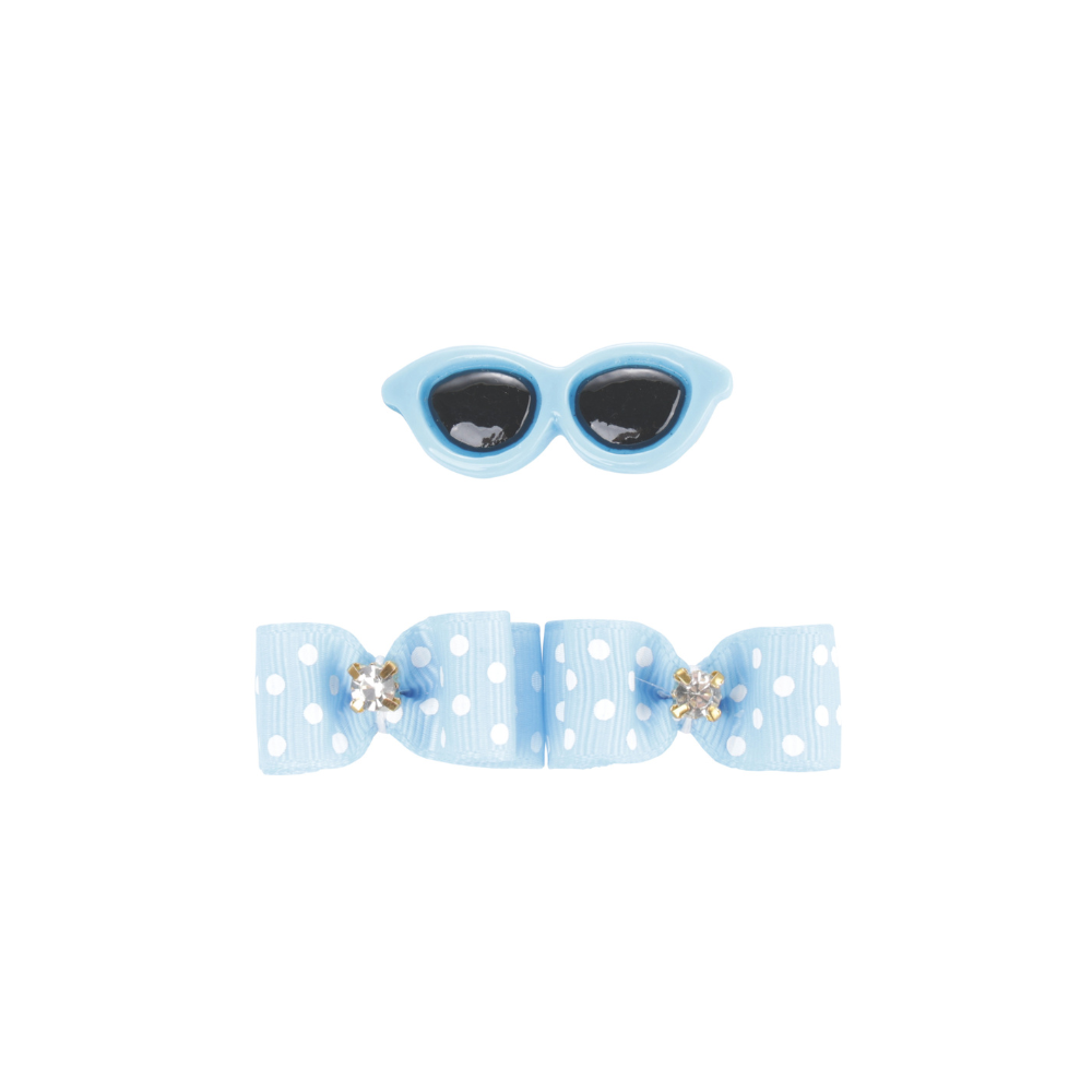 GLAM Accessori per capelli per animali clip e elastico - Blu
