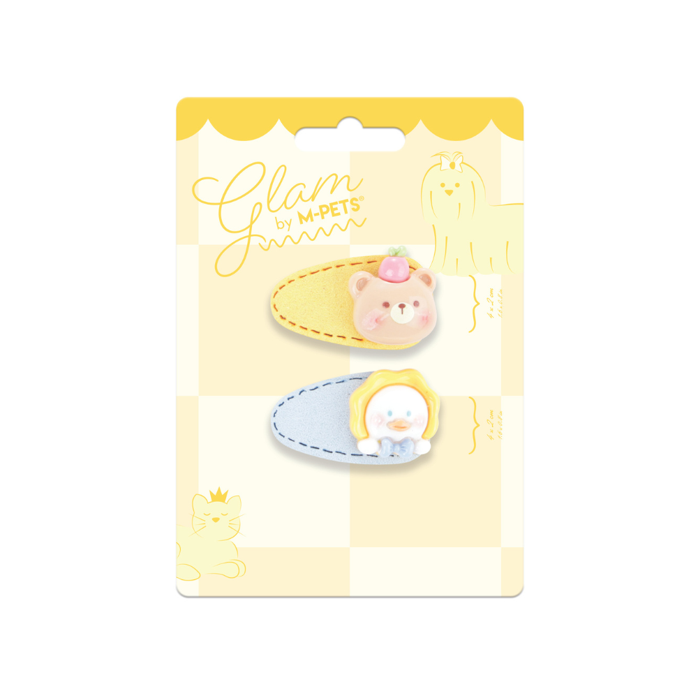 GLAM Accessori per capelli per animali clip - Giallo