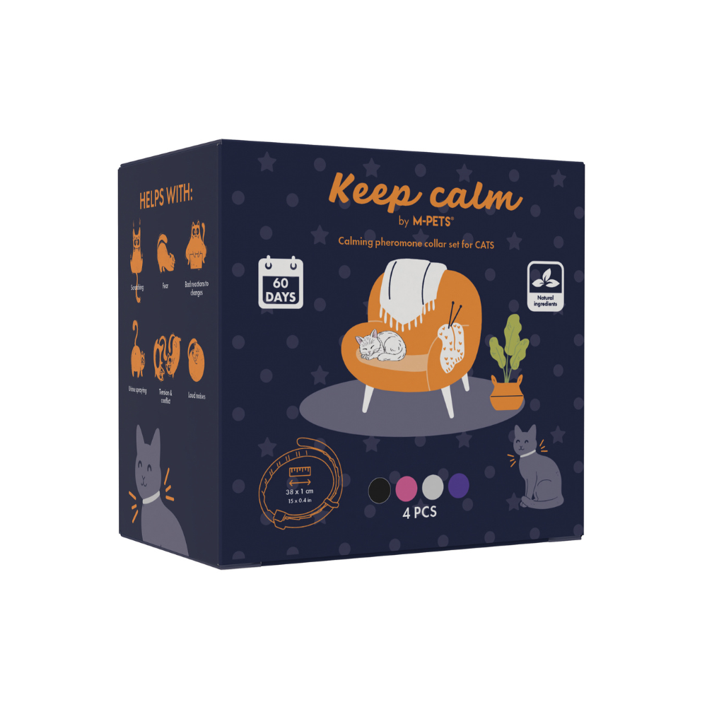 KEEP CALM - Set di collari con feromoni calmanti per gatti 4 pz
