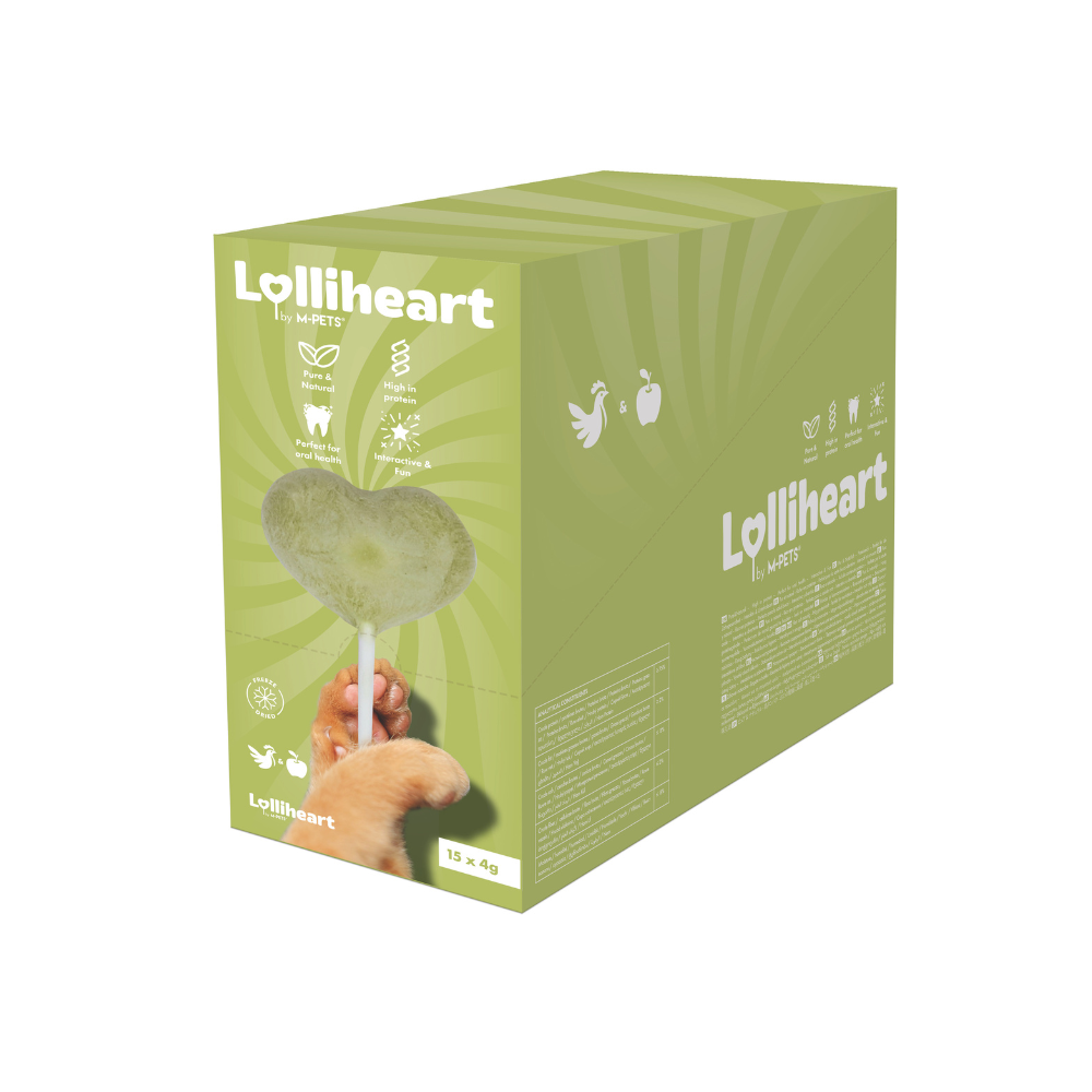 Lolliheart Snack per gatti Pollo e Mela Espositore