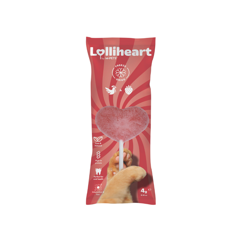 Lolliheart Snack per gatti Pollo e Fragola Espositore