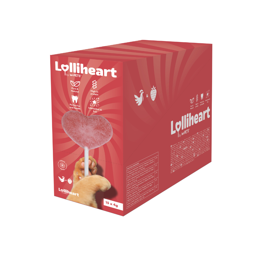 Lolliheart Snack per gatti Pollo e Fragola Espositore
