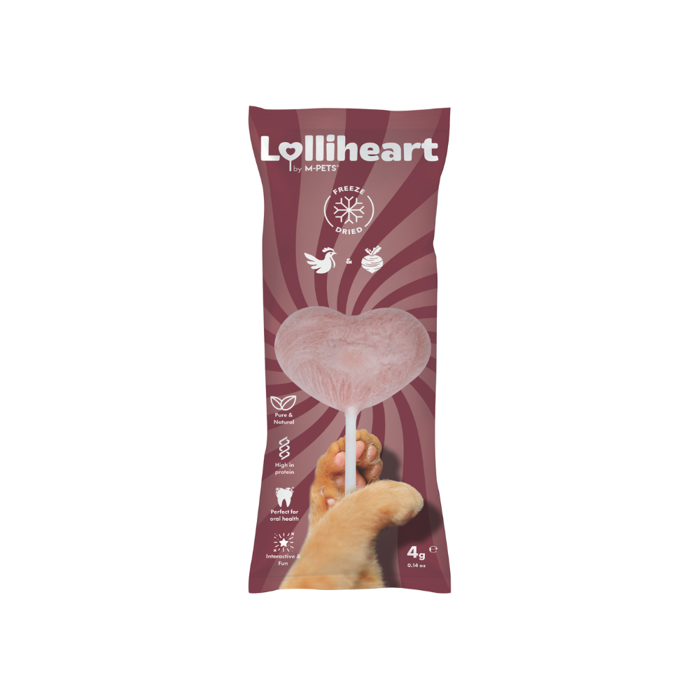 Lolliheart Snack per gatti Pollo e Barbabietola Esposizione