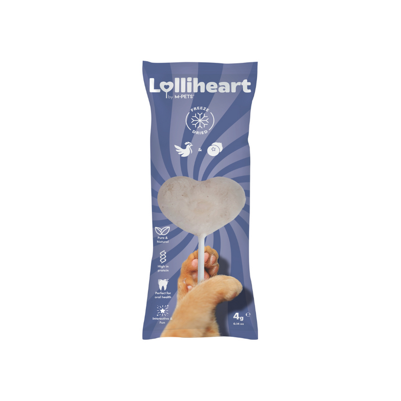 Lolliheart Snack per gatti Pollo e Mirtillo Espositore