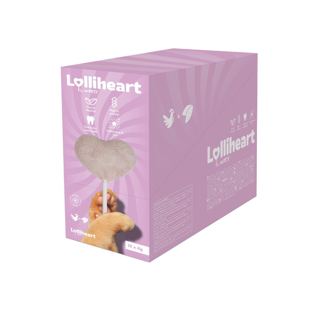 Lolliheart Snack per gatti Pollo e Patata Viola Espositore