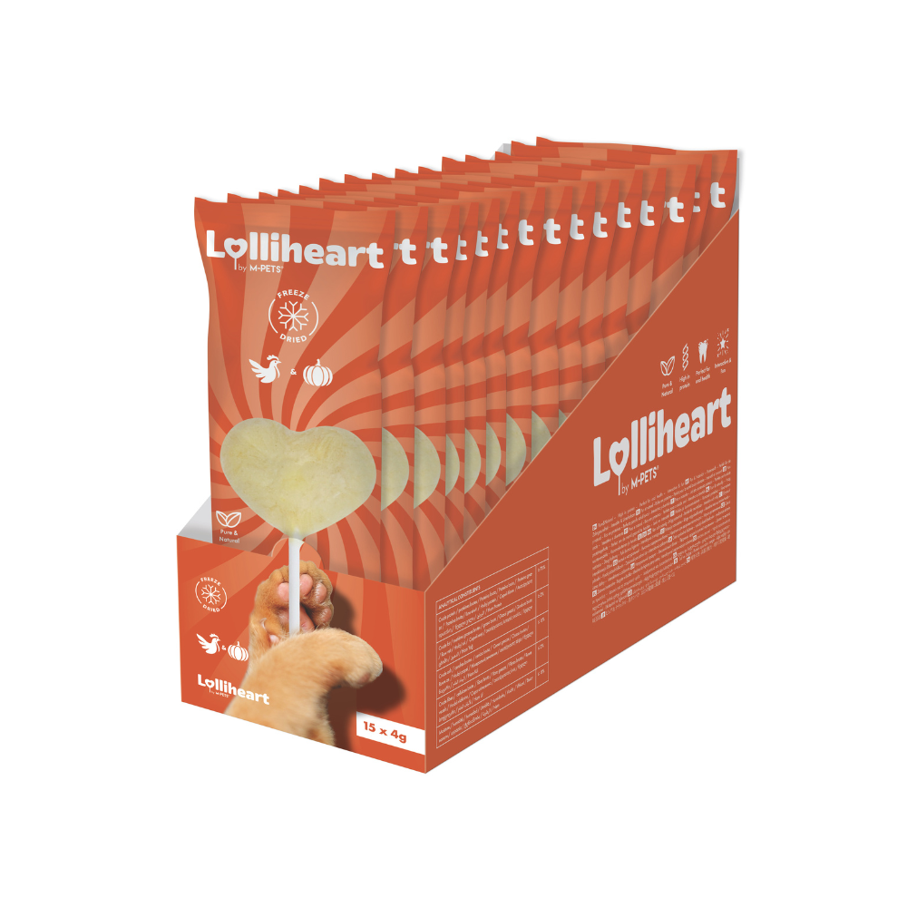 Lolliheart Snack per gatti Pollo e Zucca Espositore