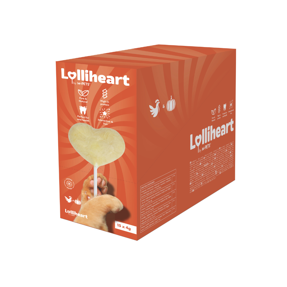 Lolliheart Snack per gatti Pollo e Zucca Espositore