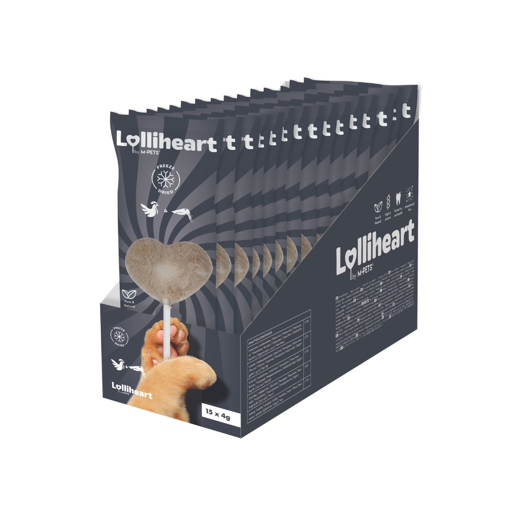 Lolliheart Snack per gatti Pollo e Seppia Espositore