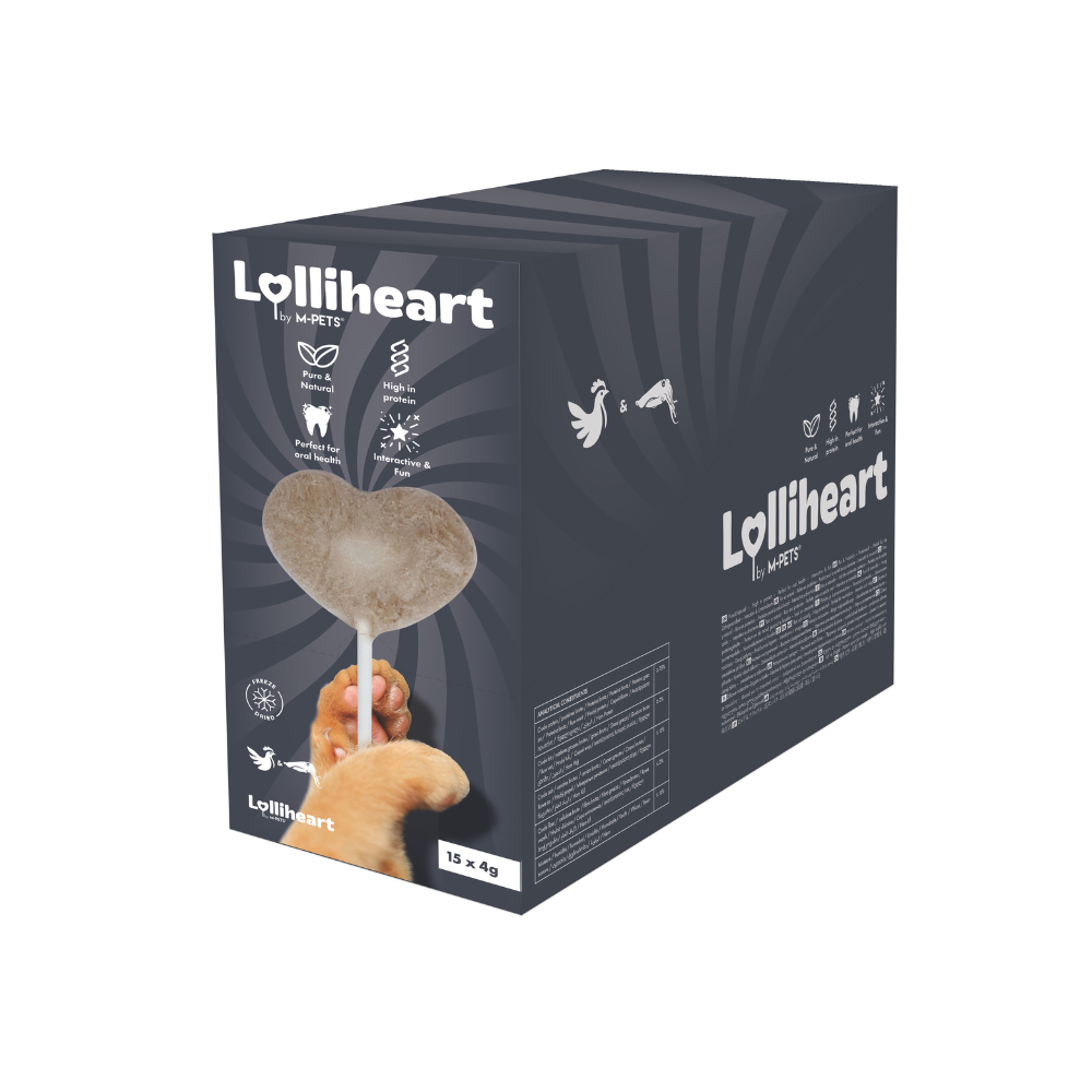 Lolliheart Snack per gatti Pollo e Seppia Espositore