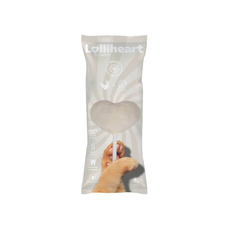 Lolliheart Snack per gatti Pollo e Latte Espositore