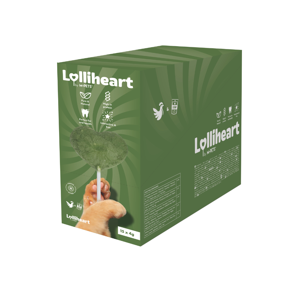 Lolliheart Snack per gatti Pollo e Erba gatta Espositore