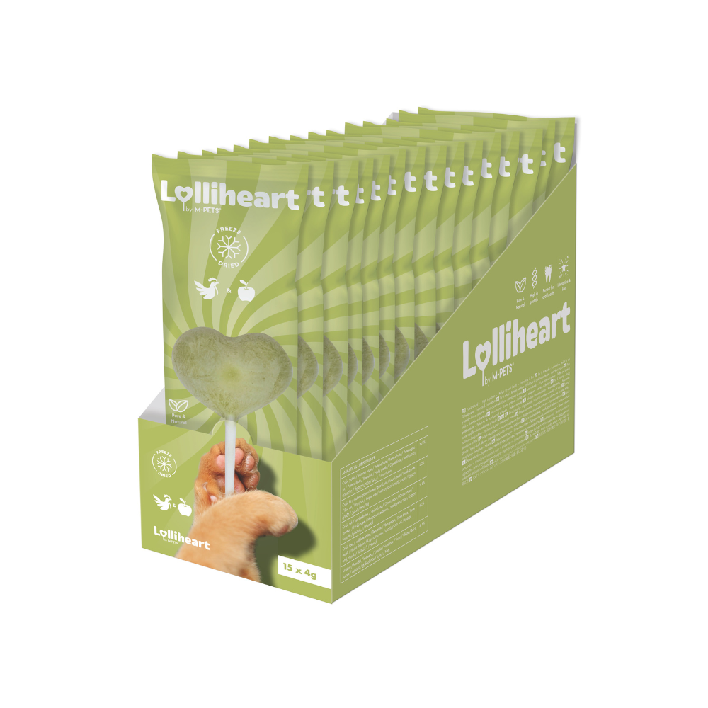 Lolliheart Snack per gatti Pollo e Mela Espositore