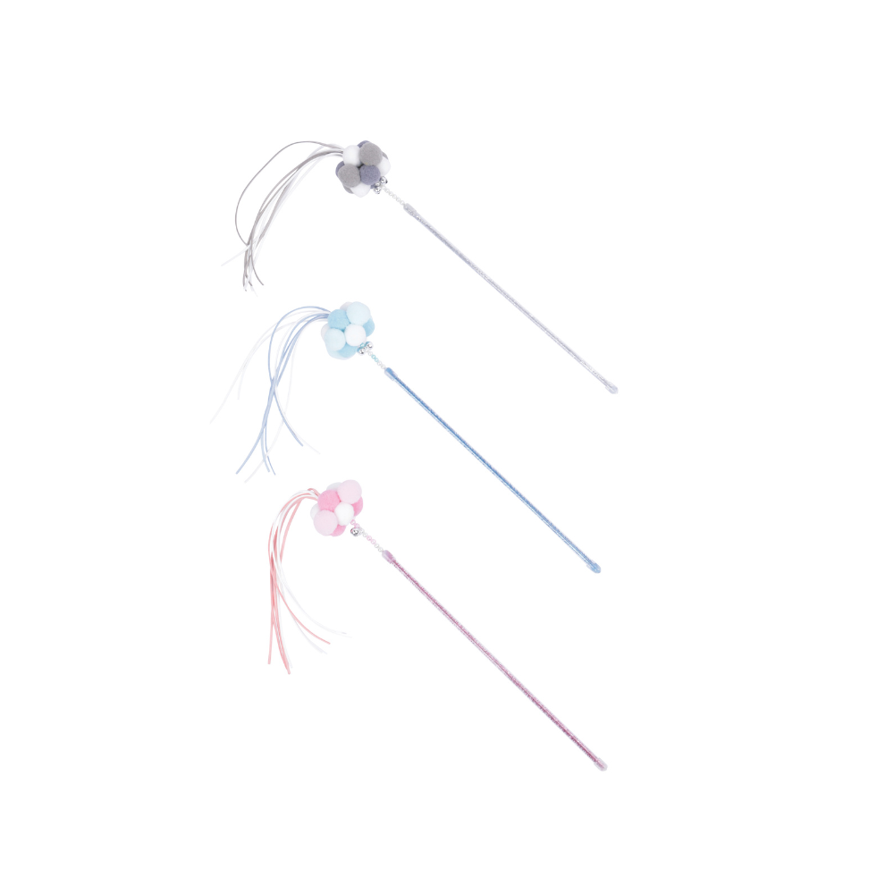 MoonCAT - bacchetta per gatti Cosmic Fluff Rosa/Blu Argento e Bianco