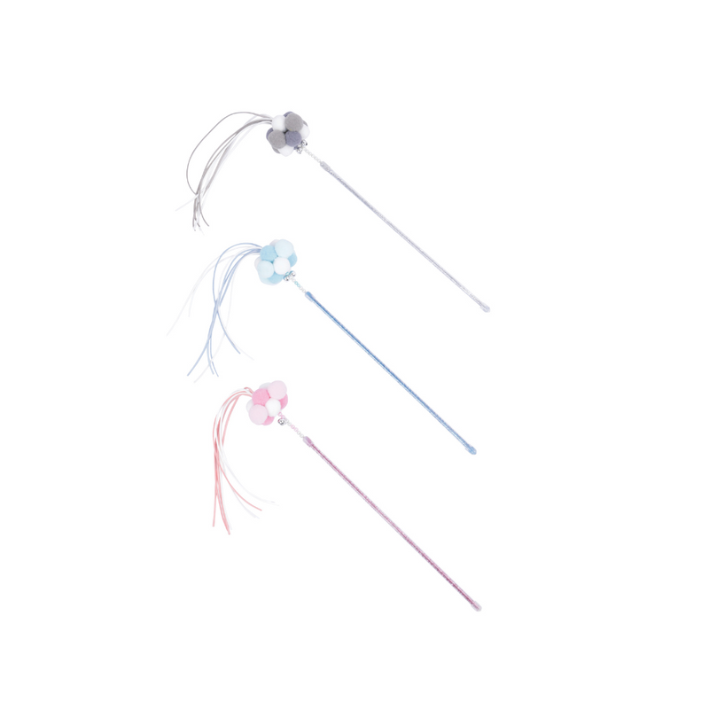 MoonCAT - bacchetta per gatti Cosmic Fluff Rosa/Blu Argento e Bianco