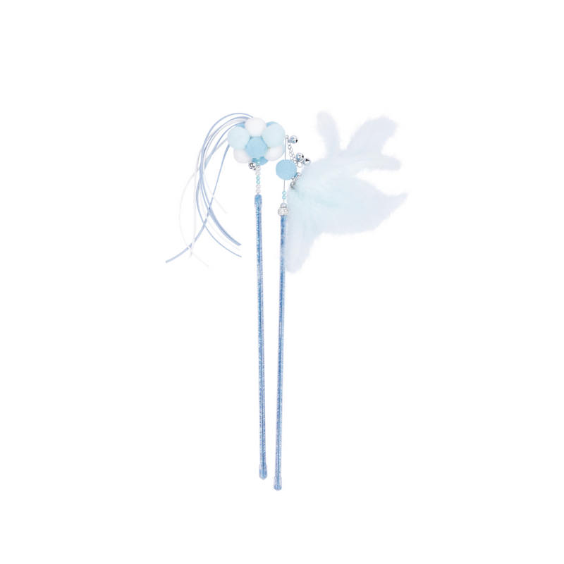 MoonCAT - set bacchetta per gatti Piuma Stellare & Soffio Cosmico - Blu