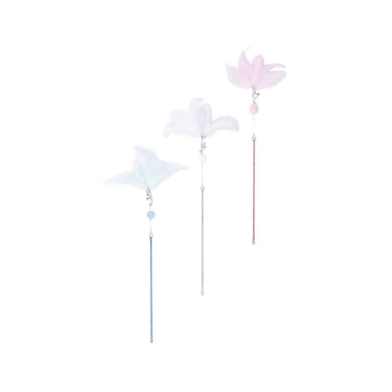 MoonCAT bacchetta per gatti Piuma Stellare - Rosa/Blu Argento & Bianco