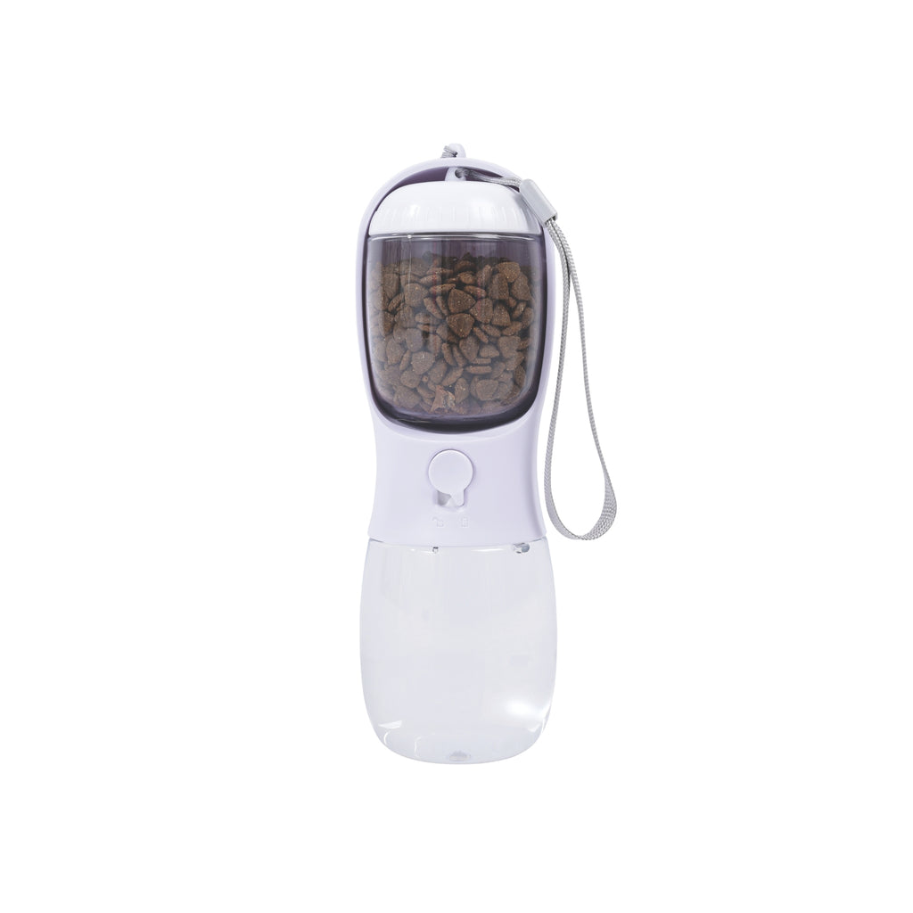 ON THE ROAD Dog water bottle 300 ml - 2 in 1 - White chalk