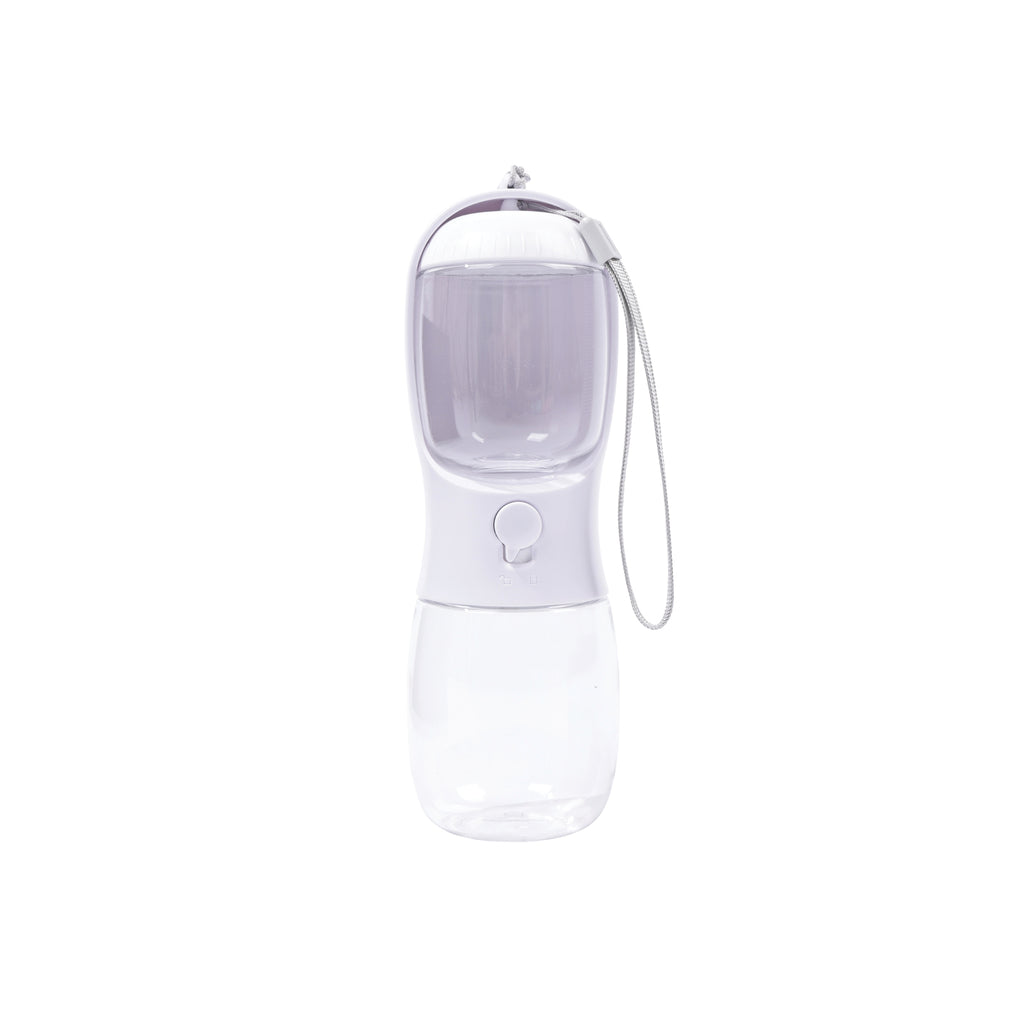 ON THE ROAD Dog water bottle 300 ml - 2 in 1 - White chalk