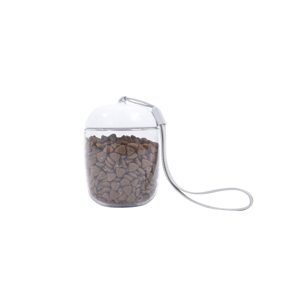 ON THE ROAD Dog water bottle 300 ml - 2 in 1 - White chalk
