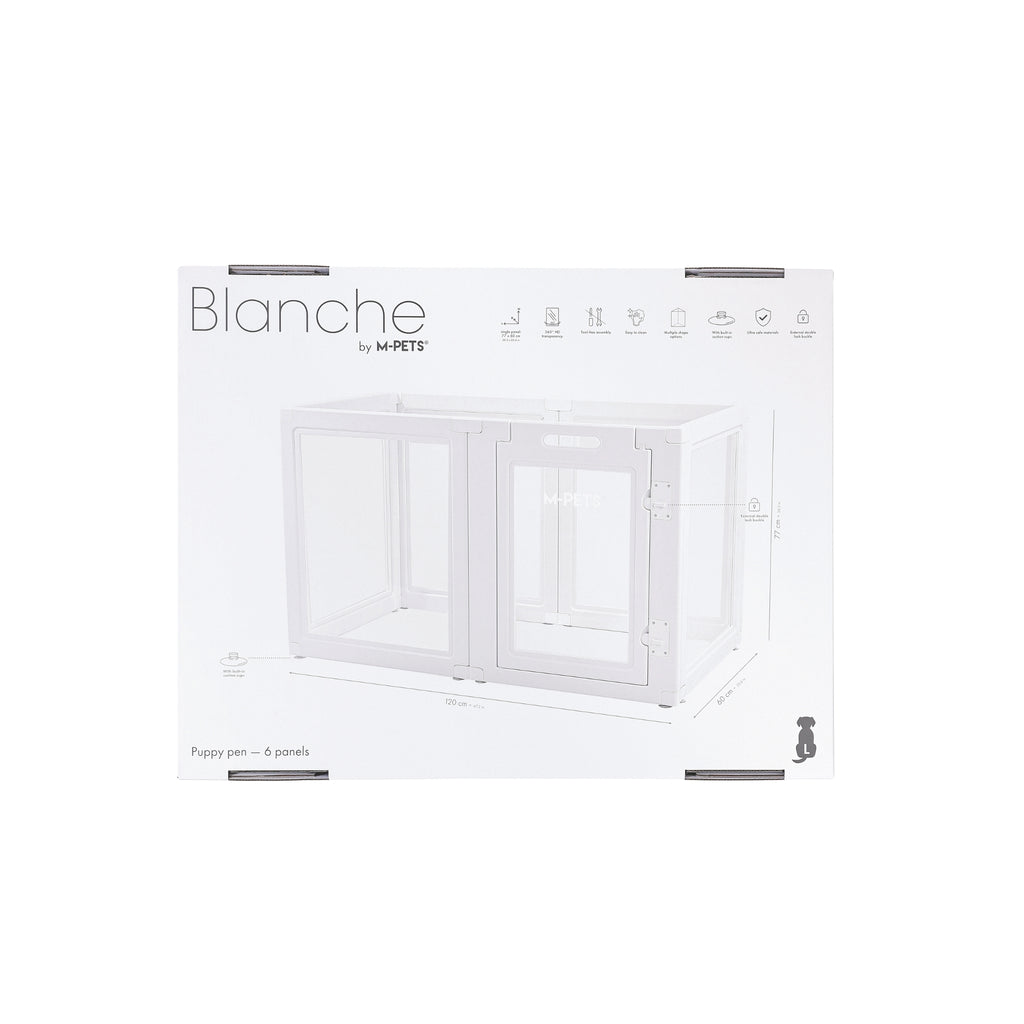 BLANCHE Puppy pen 6 panels L white