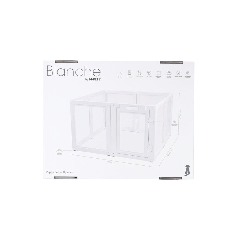 BLANCHE Puppy pen 8 panels L white