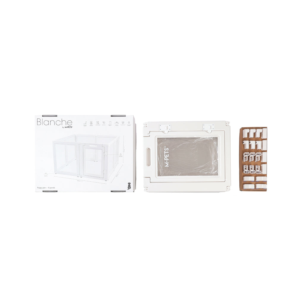 BLANCHE Puppy pen 8 panels L white