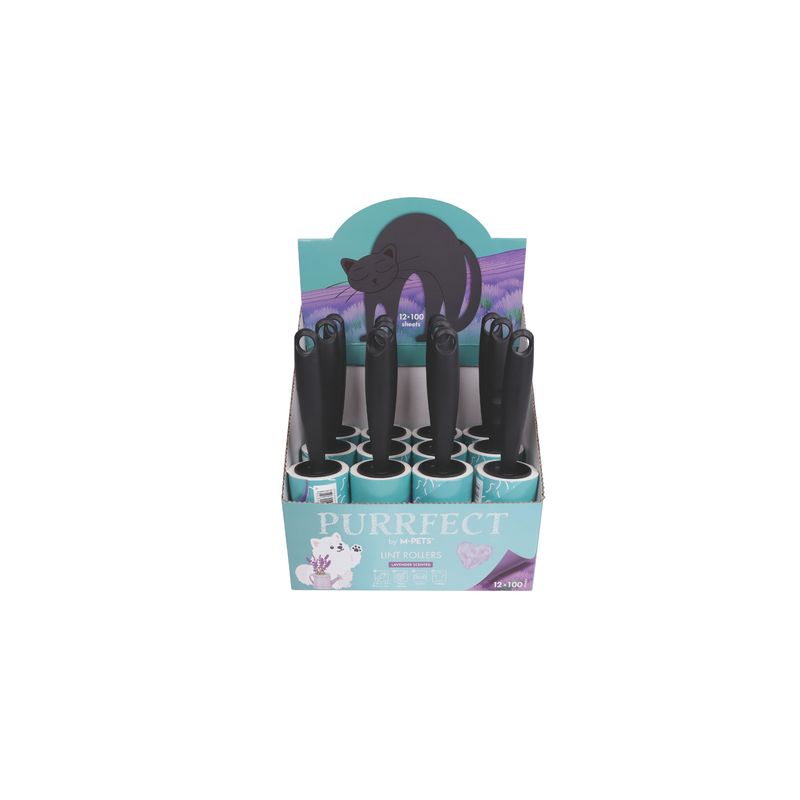 PURRFECT Lint roller Lavender scent 100 sheets x 12 pcs display