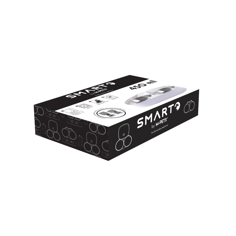 SMARTO Double stainless steel bowl