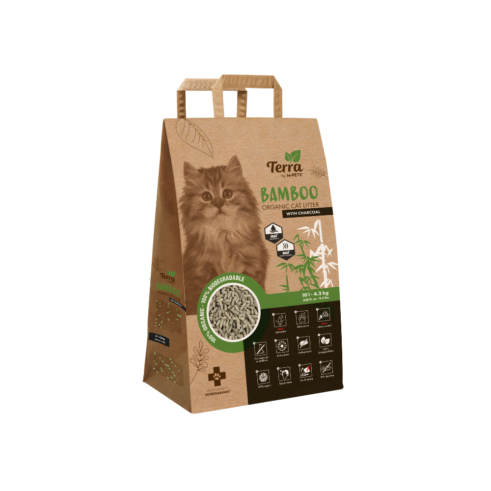 TERRA BAMBOO ORGANIC Lettiera per Gatti con Carbone