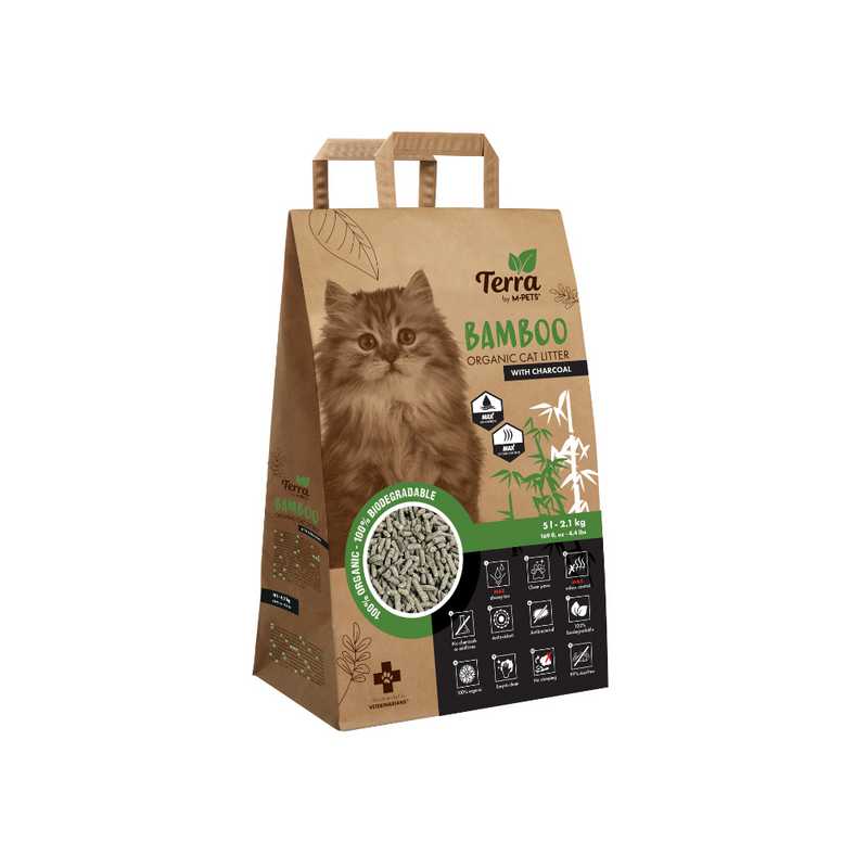 TERRA BAMBOO ORGANIC Lettiera per Gatti con Carbone