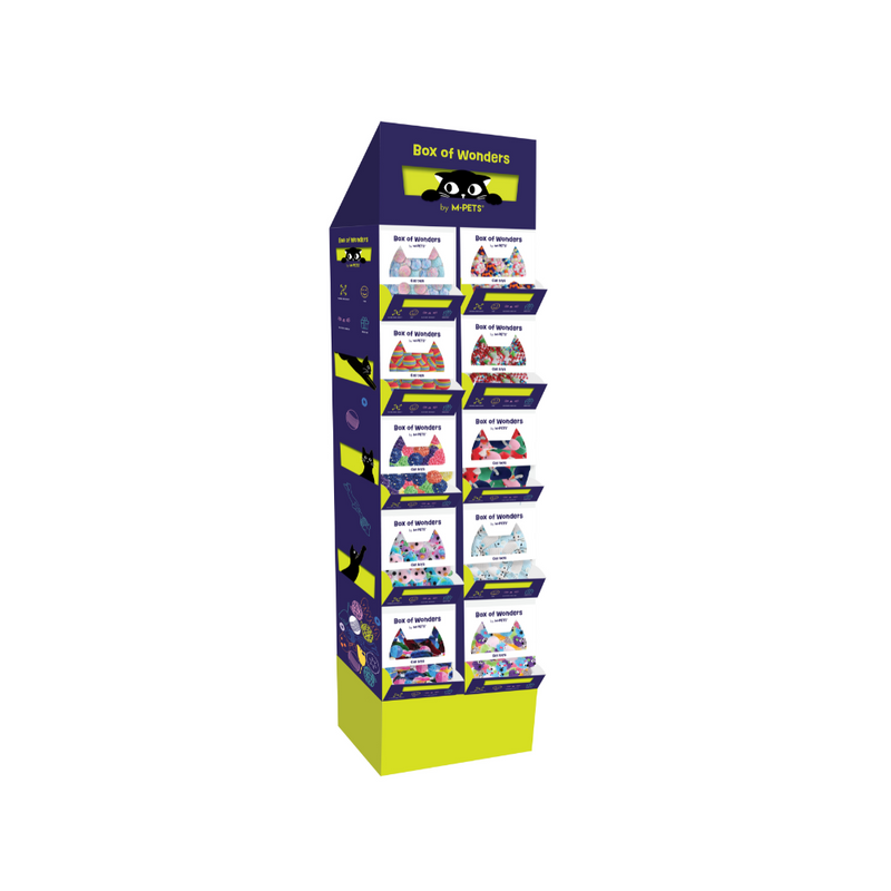 Espositore giocattoli per gatti WONDERS - 10 scatole espositive di vari giocattoli per gatti 950