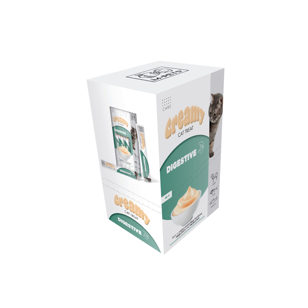 CREMOSO con FUNZIONI - Snack per gatti Digestivo - Agnello & Tonno & Salmone