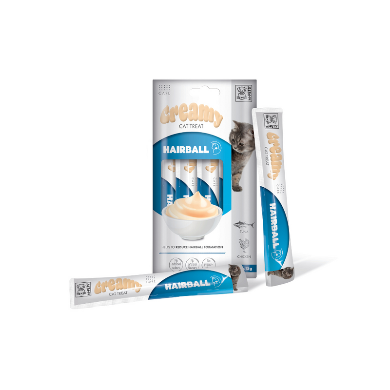 CREMOSO con FUNZIONI - Snack per gatti Anti-bolle di pelo - Tonno e Pollo