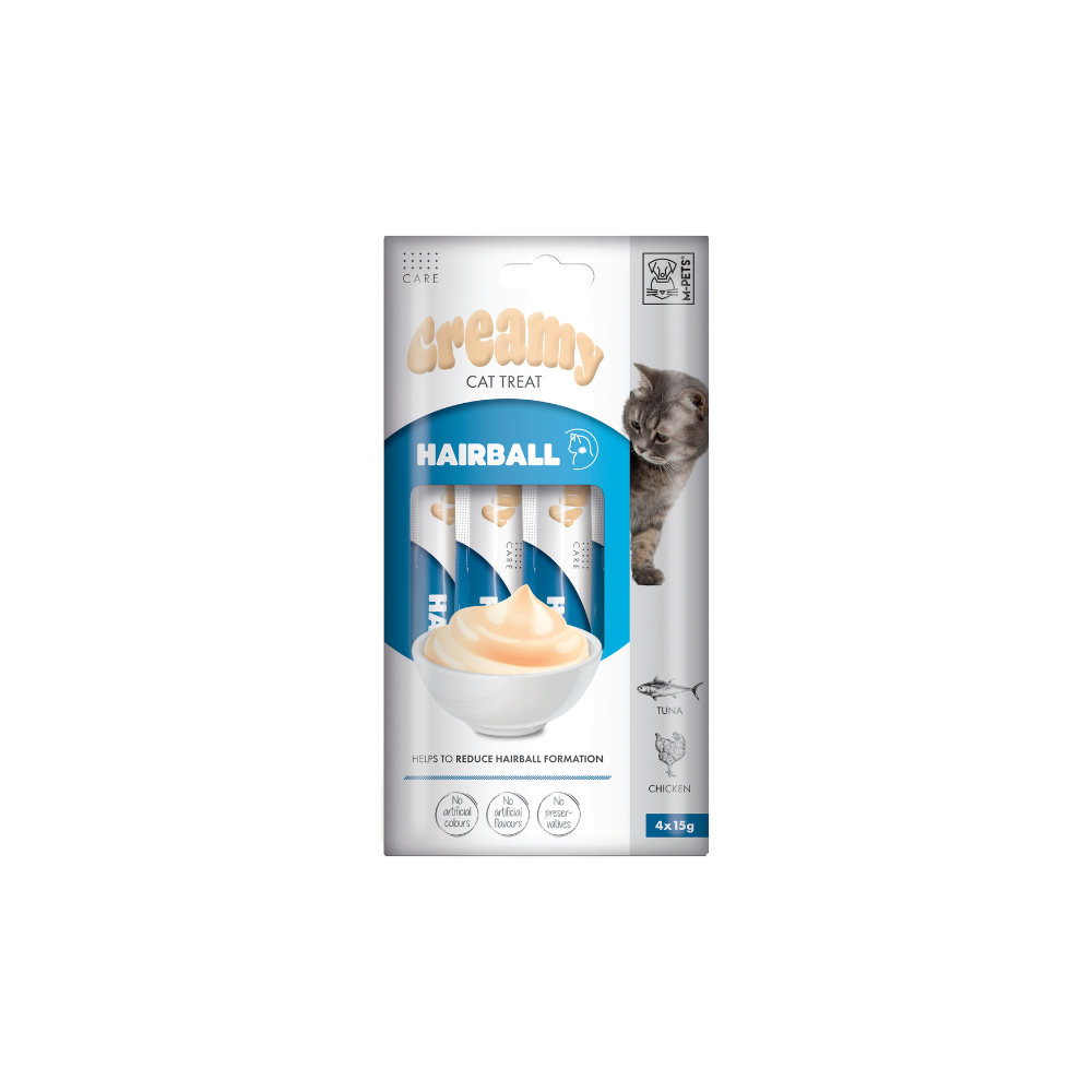 CREMOSO con FUNZIONI - Snack per gatti Anti-bolle di pelo - Tonno e Pollo