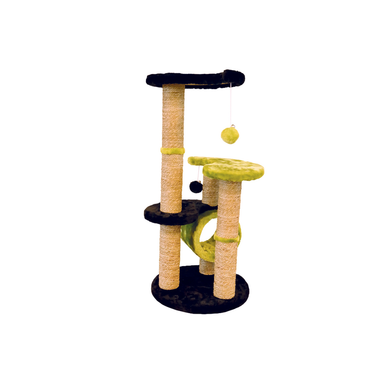 EVEREST Tiragraffi per Gatti - Erba Marina Verde Lime e Nero