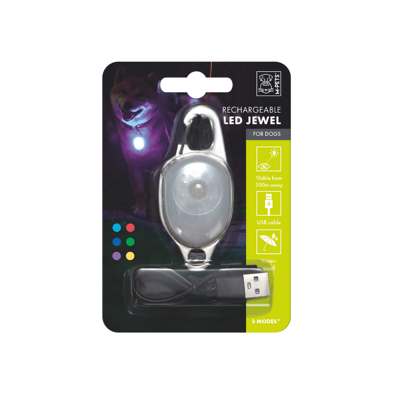 Gioiello LED ricaricabile per cane - Bianco
