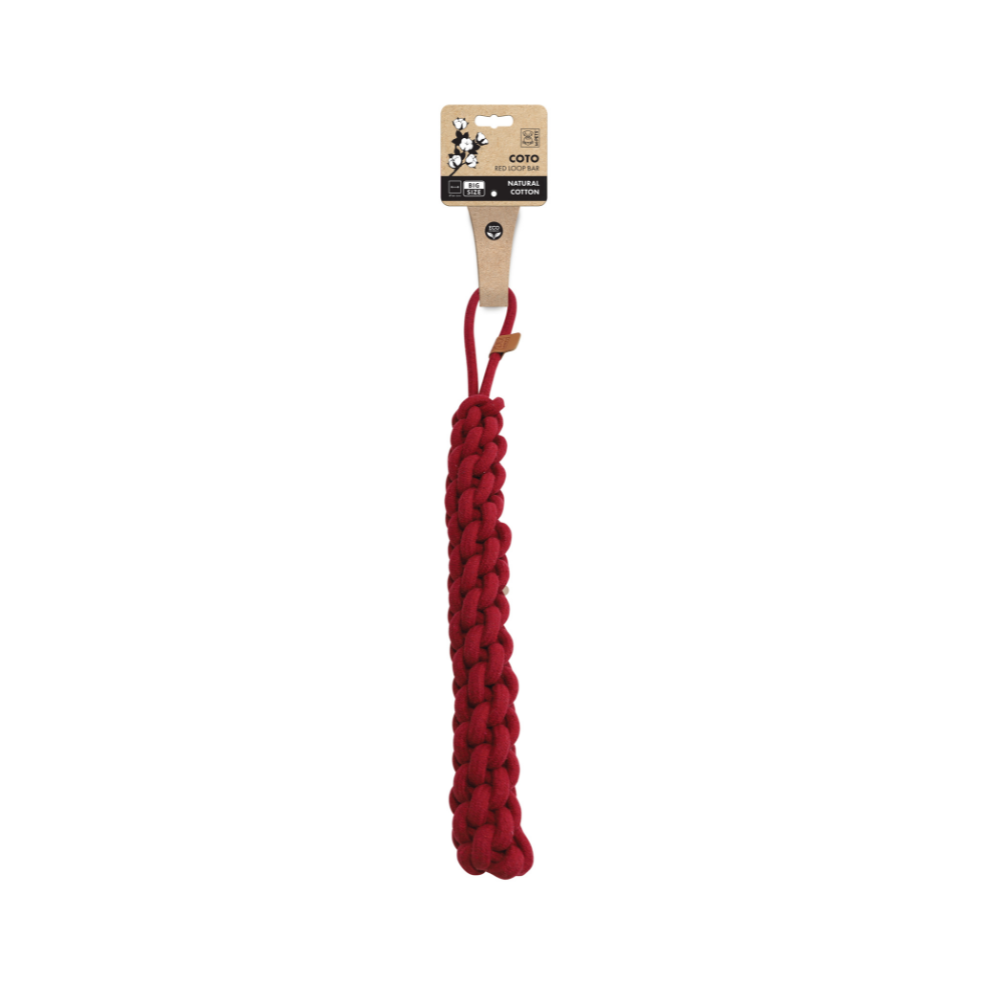 COTO Giochi per cani in corda ecologica Red Loop Bar