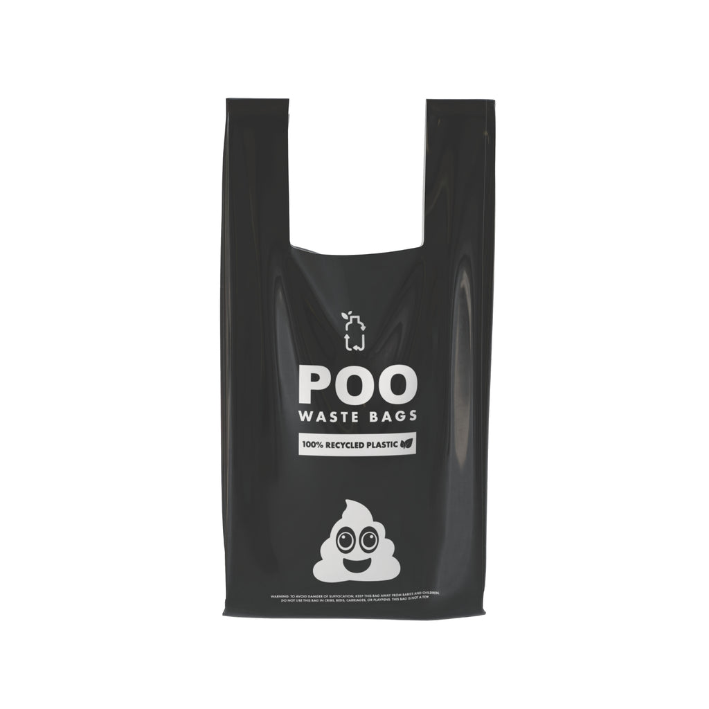 POO Waste bags with handles UNSCENTED 120 bags - 100% Recycled plastic