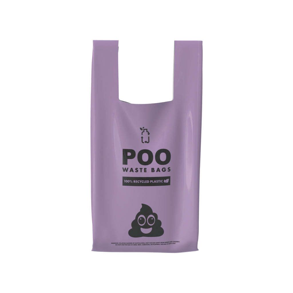 POO Waste bags with handles LAVENDAR SCENTED 120 bags - 100% Recycled plastic
